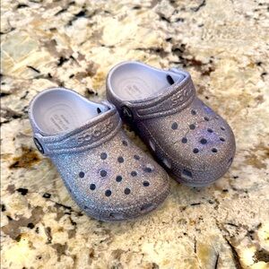 Lavender Glitter Kids Crocs